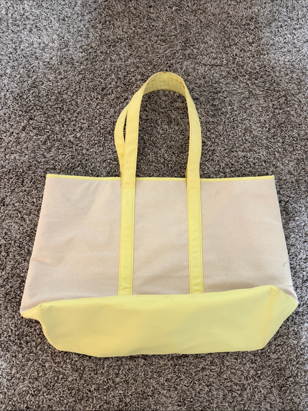 Stoney Clover Lane Yellow Trim Large Canvas Tote Bag